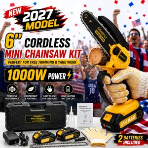 【SOARFLY】High-Power Cordless Mini Chainsaw – Portable Electric Wood-Cutting Saw (Includes 2000mAh Battery, 1000W Power) – Ideal for Pruning, Gardening, and Camping – A Great Holiday Gift for Seniors or Women