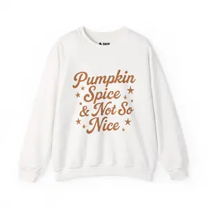 DRIP Unisex Pumpkin Spice & Not So Nice-Heavy Blend Crewneck Sweatshirt - Comfy Cotton-Polyester Fabric with Classic Fit Pullover