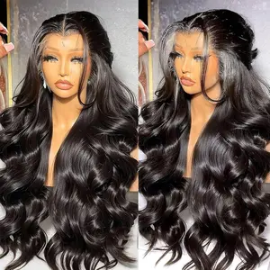 30 Inch 13x4 Body Wave Lace Front Wig for Black Women, Glueless HD Lace Front Wig with Pre-Plucked Natural Hairline & Baby Hair, Long Black Human Hair Wig