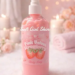 Soft Girl Skin Pink Velvet Strawberry Body Lotion for Soft and Smooth Skin Care