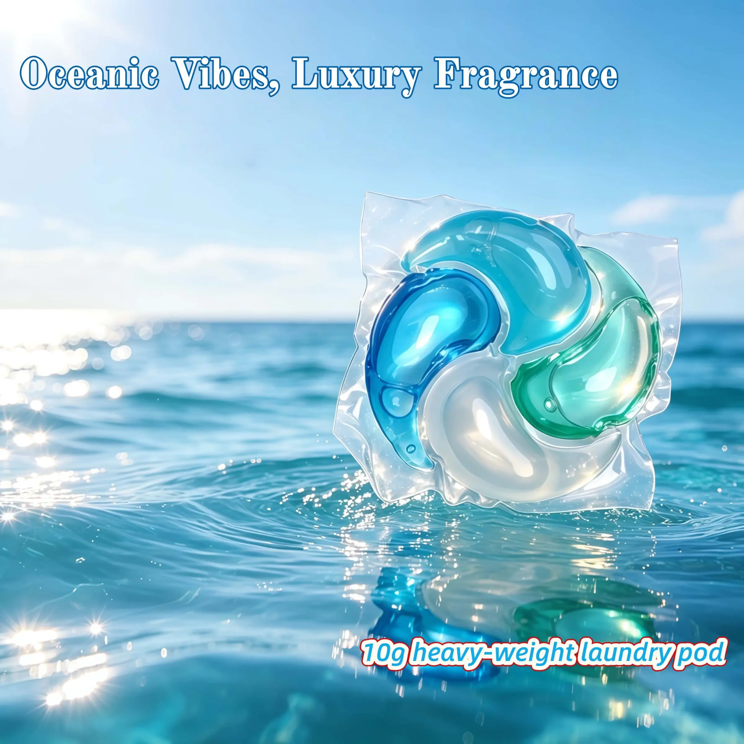 🌊💎OCEAN FRAGRANCE! 4-IN-1 NEW FORMULA LAUNDRY DETERGENT PODS | 10g Heavy-Duty Concentrated Capsules, Signature Scent, 70% Active Ingredients, Luxury Aroma, Odor Eliminator, Powerful Stain Removal, Fabric Softener | Perfect for Dorm, Home, Laundry Room