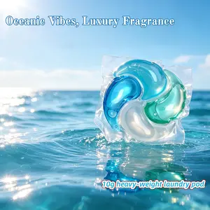 🌊💎OCEAN FRAGRANCE! 4-IN-1 NEW FORMULA LAUNDRY DETERGENT PODS | 10g Heavy-Duty Concentrated Capsules, Signature Scent, 70% Active Ingredients, Luxury Aroma, Odor Eliminator, Powerful Stain Removal, Fabric Softener | Perfect for Dorm, Home, Laundry Room