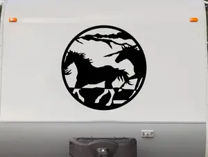 Horse Running Equestrian Decals - Stylish Horse Stickers for Trailer  Gear