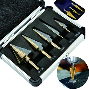3/5pcs/set Step Drill Bits,  HSS Titanium Step Drill Bit Set, High Speed Steel Step Bits for Metal with Aluminum Case/Pouch