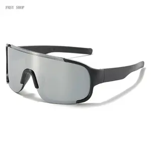 Futuristic Shield Sunglasses Men Women Y2K Wrap Around Visor Shades Trending Streetwear Cyclops Glasses UV400 Mirror Lens Sporty Fashion Eyewear for Festival Driving Cycling Outdoor Style