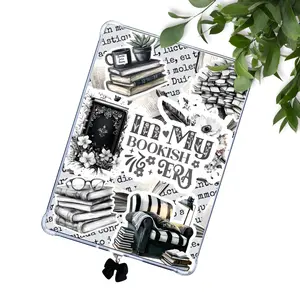 In My Bookish Era Black Neutral Aesthetic Sticker Look Insert for Clear Case | Bookish Accessories
