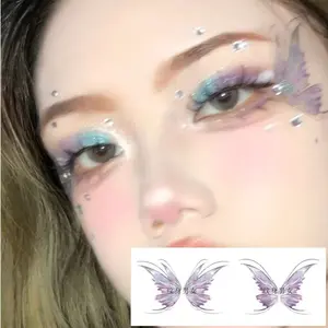 Glow-in-the-Dark Temporary Tattoos - Butterfly Design, Waterproof, Long Lasting, Skin Safe, Easy to Apply 5cm x 5cm, Perfect for Parties & Music Festivals, Trendy Neon Aesthetic Henna Stickers & Stencils