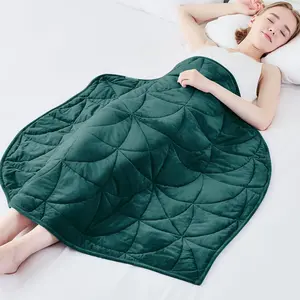 7 lbs Weighted Lap Blanket for Adults, Luxury Soft Small Portable Weighted Lap Pad for Relaxation Sleeping Travel All-Season Use, Forest Green, 40" x 52"