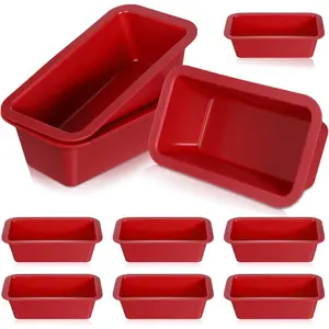 10 Pcs Red Mini Loaf Pans – Non-Stick Baking Molds for Bread, Cake, Meatloaf, and More (6.1 x 3.3 x 1.8 Inch)