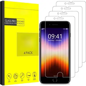 4-Pack Screen Protector for iPhone SE 3/2 (2022/2020 Edition), iPhone 8,7,6s,6, 4.7-Inch Tempered Glass Film [Ultra HD] [3D Touch] [Case Friendly] [Lifetime Replacement Support]
