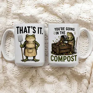 Funny Frog Compost Coffee Mug for Gardeners