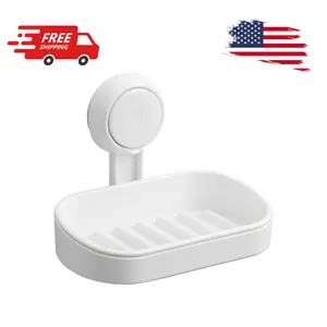 Suction Cup Soap Holder Soap Dish for Shower, White