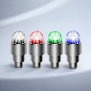 GlowTire LED Valve Caps: 2-Pack Waterproof Bicycle Motorcycle Tire Lights, Universal Blinking Wheel Spoke Accessories for Night Riding Safety, Easy Install Car Tire Decor, High Visibility Warning Light