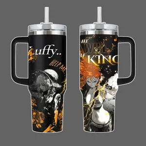 Nami “Help Me” Arlong Park - OPiece Stainless Steel Insulated Travel Tumbler With Handle & Straw Lid 20oz 40oz Full Wrap Awakening “He Will Be King” Design