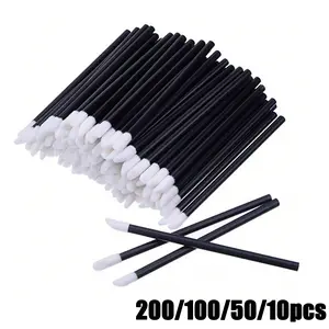 200/100/50/10pcs Disposable Lip Brush, Portable Lipstick Applicator, Nylon Bristles, No Scent, Perfect for Travel, Makeup Tool, Essential Beauty Accessory, Daily, Cosmetic Tool