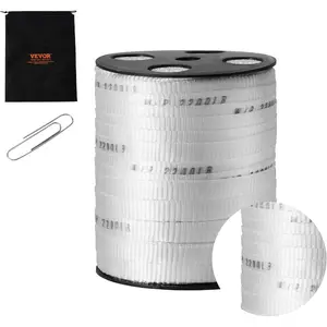 VEVOR Polyester Pull Tape, 1/2x 5249' Mule Tape Flat Rope, 1250 lbf Tensile Capacity, Printed Webbing Cable Pulling Tape for Packaging, Gardening, Commercial Electrical, Conduit Work, WhiteVEVOR Super Brand Day