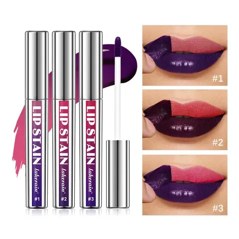 Long-lasting Intensely Pigmented Lip Stain Cosmetic Makeup Peel Off and Reveal Kit, 3 Counts/set Waterproof Lip Tint, Transfer Proof Lip Stain Kit, Suitable for All Skins, Gloss, Liptint, Lipstain, Longwear Lip Stain