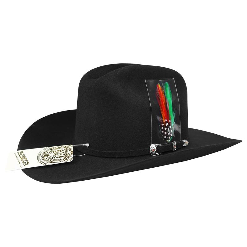 Morcon 20x Chaparral Black Felt Cowboy Hat 3.5" Brim 4.5" Short Crown Texana Estilo Panter Estilo Sinaloa