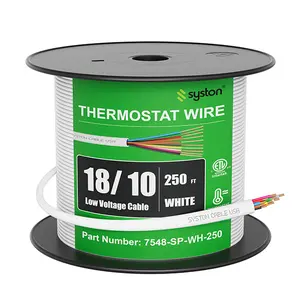 Syston 18 AWG 10-Conductor CL3R Thermostat HVAC Wire 18/10 Solid Copper 20-1000ft FT4/CMR Riser Rated UV Resistant for Doorbells Burglar Alarms Indoor Outdoor Use RoHS UL/ETL