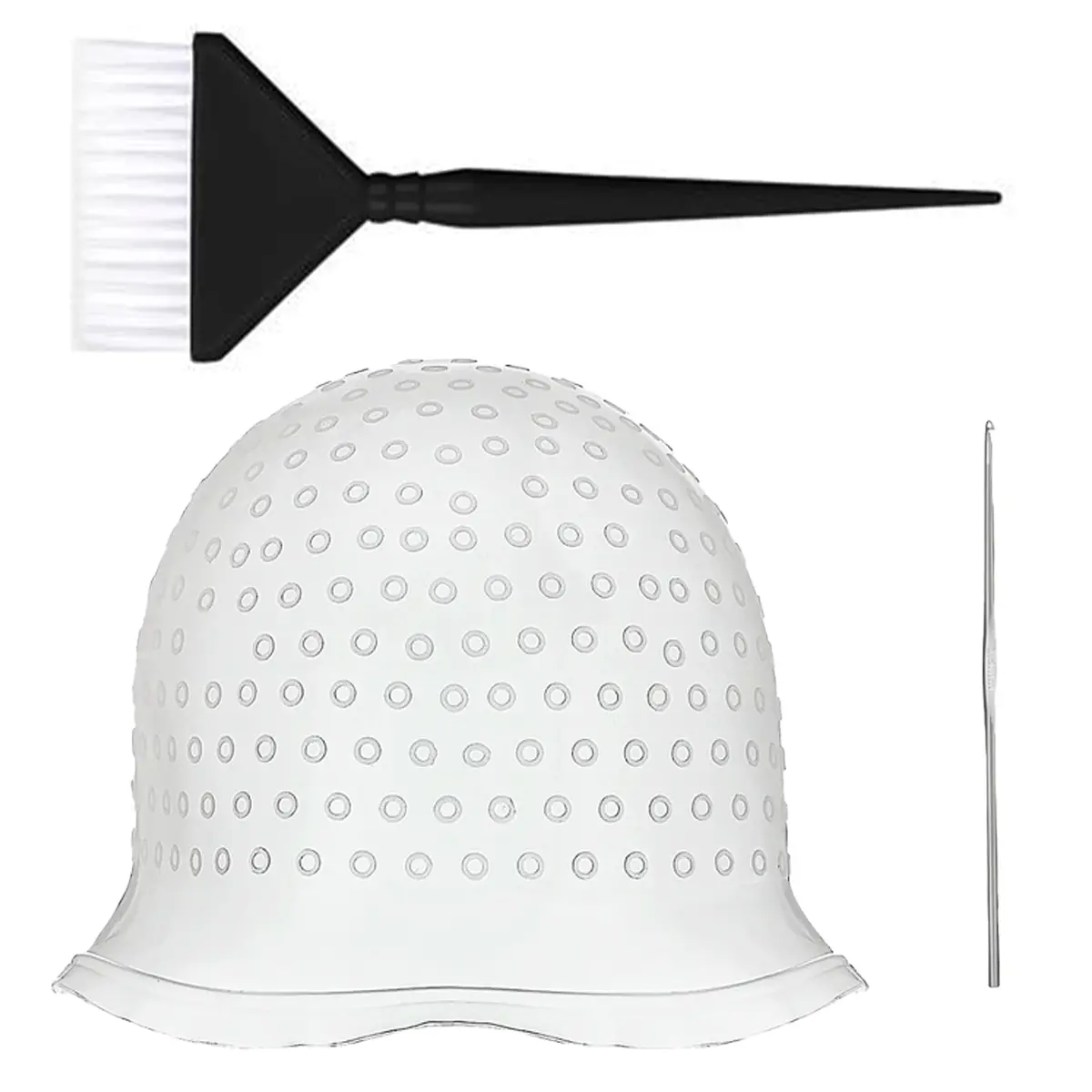 Professional Highlighter Cap with Hair Dye Brush Set, Scalp-Free Application Tool, Ideal for Salon and Home DIY Hair Coloring