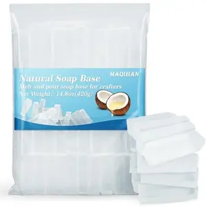 MAQIHAN Soap Base Natural 14.8oz - Clear Glycerin Base for Soap Making Melt and Pour Organic Glicerina para Hacer Jabones Foaming Additives Odorless Good Cleaning Ability Soap Making Supplies