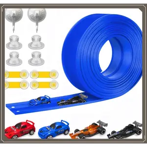 Flexible Race Track for Kids Starter Set - 20FT Flex Race Car Ramp Track with Strong Suction Cups, Rolls Up Portable DIY Racetrack Compatible with Hot Wheels & Diecast 1/64th Cars(Gag Toys & Practical Jokes)(Gag Toys & Practical Jokes)