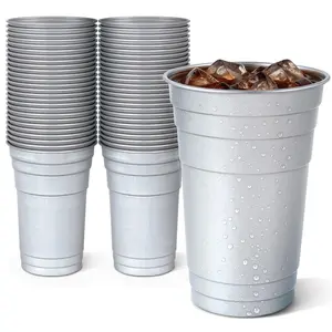 Stock Your Home 20oz Infinitely Recyclable Aluminum Cups (30 Pack) – Premium Disposable & Reusable Metal Cups, Durable Aluminum Drinkware for Events, Parties, and 4th of July Celebrations