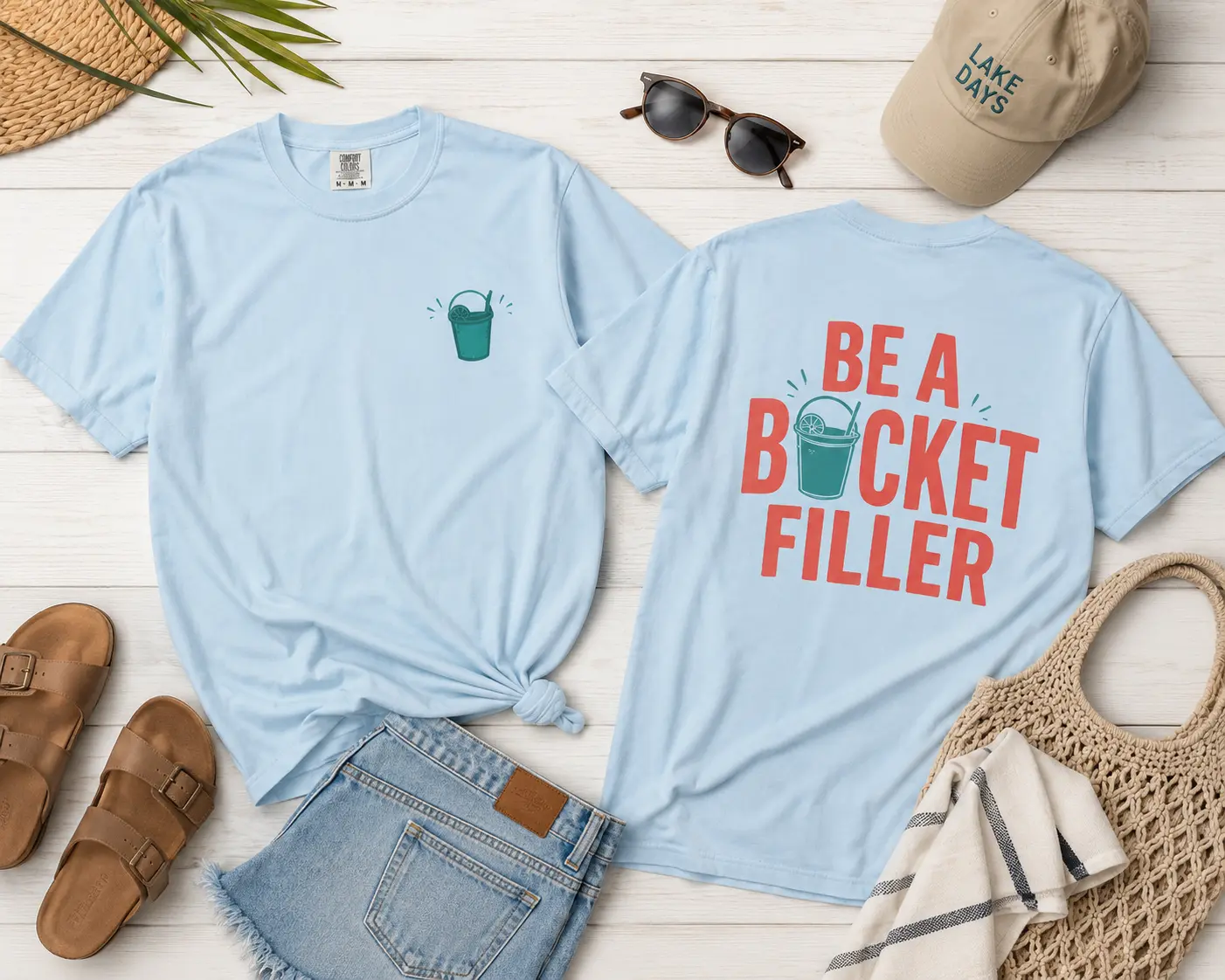 Be a Bucket Filler T-Shirt Bucket Drink Graphic Tee