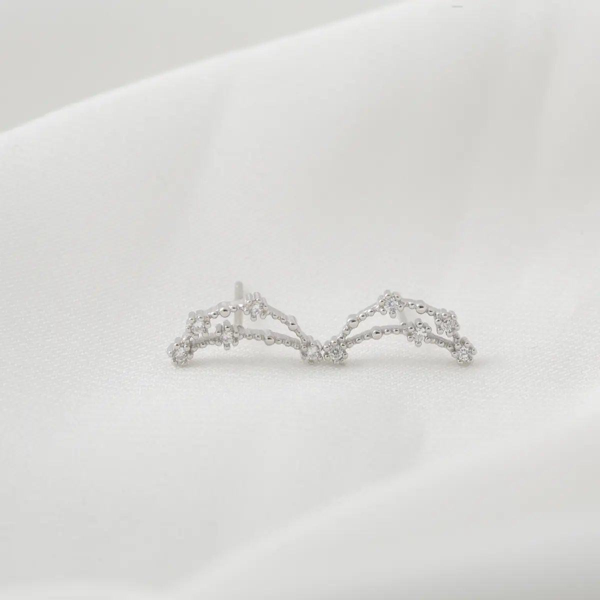 925 Sterling Silver Capricorn Stud Earring (1 Pair)
