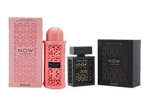 MEN & WOMEN SET - RAVE Now Black & Pink Eau de Parfum Spray 3.4FL.OZ - Woody Aromatic Fragrance for Women