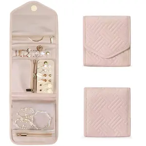 Travel Jewelry Storage Box Foldable Jewelry Roll for Travel and Home Use, Portable Storage Bag for Necklaces, Earrings, Bracelets, Rings, Collapsible Storage Organizer