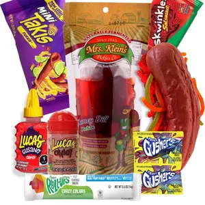 Chamoy Pickle and Candy Kit 1ct GUSHERS, FRUIT ROLL UPS,TAKIS, LUCUS POWDER.