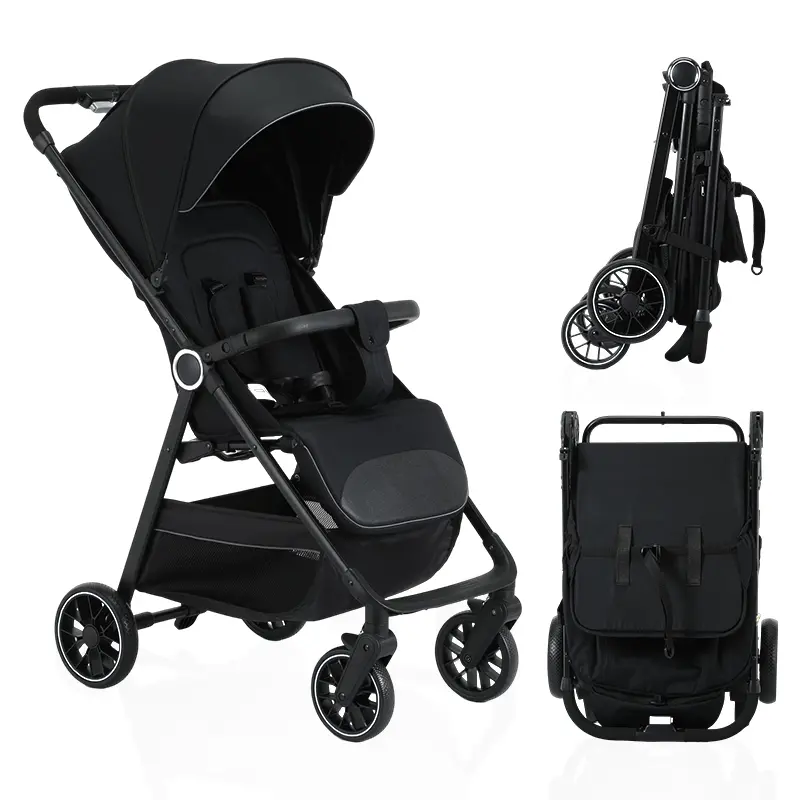 2-in-1 Unisex Baby Stroller for 0-3 Years - Convertible Seat, Airline-Approved, Lightweight, Easy to Fold, Silent, Flexible, Reclines to Lying Position, UV-Protective Sunshade, 2-In-1 Stroller, Airline-Safe, Adjustable Handle, Alloy Frame, Lightweight Fol