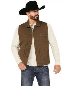 Brothers And Sons Men's Granger Duck Trucker Vest - Basho23v20-Dkgrn