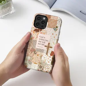 Autumn-Themed Patchwork Pattern - Durable, Shock-Absorbing, and Glossy 2-in-1 Phone Case. Compatible with iPhone 17, 16, 15, 14, 13, 12, 11, X, Samsung series, and other models. Makes an ideal holiday gift for friends or family.