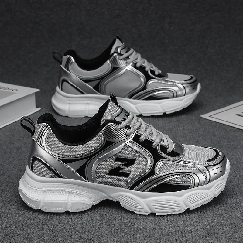 [Sneakers] Men’s running shoes designed for breathability, featuring a breathable mesh anti-slip design suitable for gym workouts, outdoor marathons, and road running, with a lace-up design and double-layer mesh for a more comfortable fit.