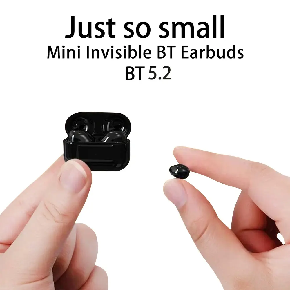 Mini Invisible TWS Bluetooth Earbuds - Wireless Music Earbuds with Microphone for HD Calls, Semi-In-Ear Noise Reduction Headset, Manufacturer Warranty, Mini Invisible Earbuds