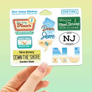 New Jersey Shore Sticker Sheet - Set of 7 Mini NJ Decals