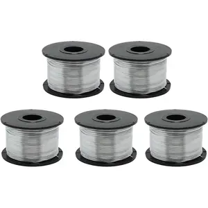 5 Rolls Stainless Steel Rebar Tie Coil, 1/32" 0.8mm 360FT, Automatic Rebar Tie Wire Twister