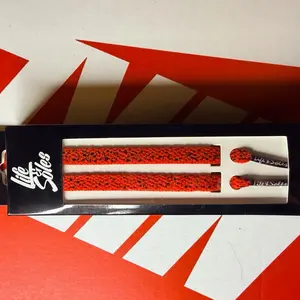 Custom Red with Black Splatter Shoelaces