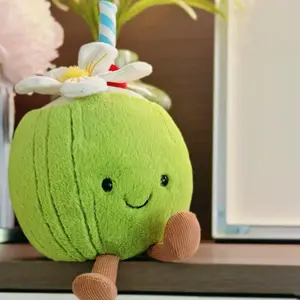 Cute Coconut/ Lemon Juice Soft Adorable Stuffed Plush Toy, 1 Count Lemonade/ Coconut Juice Plush Doll, Birthday Gift, Home Decoration