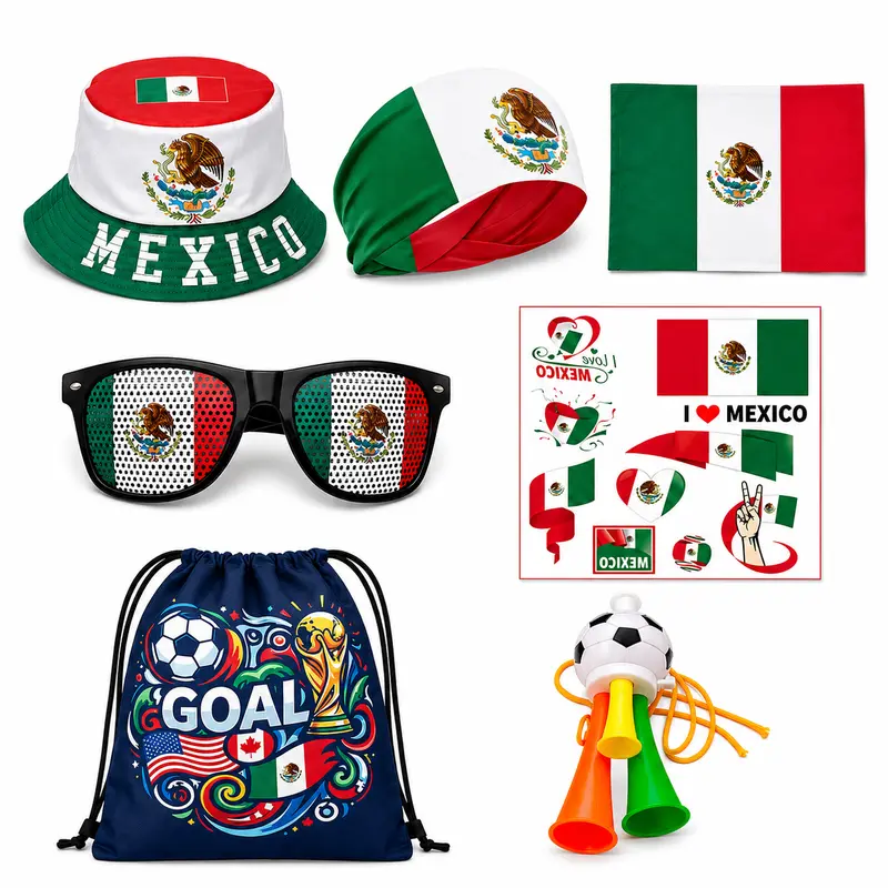 Mexican Local Stadium Soccer Fan Gear & Accessories - Sports Fan Shop Essentials with Mexican Flag-Inspired Elements, Photo-Ready Design for Game Day, Championship Games, Party Supplies