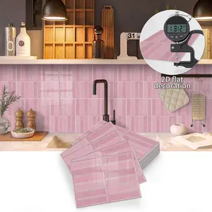 10 pieces self-adhesive peel and stick realistic tiles splashback, rectangular bathroom wall tiles, waterproof, oil-proof, suitable for kitchen, bathroom, wall tiles, 23 cm x 17 cm
