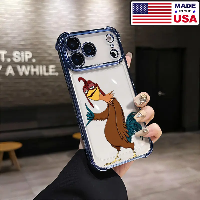 Funny Surfer Rooster Chicken Joe Surf's Up Aesthetic Custom Phone Case - Multi-Model Electroplated TPU Soft Full Body Drop Protection Cover for iPhone 17/16/15/14/13/12 Plus Pro Max Ultra, Samsung 22/23/24/25 Plus Pro Max Ultra, Vintage Fashion Accessory