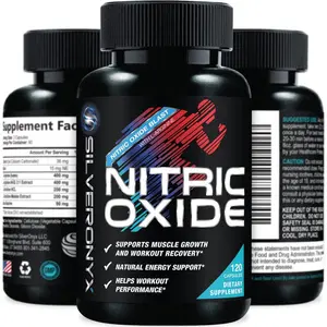 Extra Strength Nitric Oxide Supplement L Arginine 3X Strength - Citrulline Malate, AAKG, Beta Alanine - Premium Muscle Supporting Nitric Booster for Strength & Energy to Train Harder - 60 Capsules