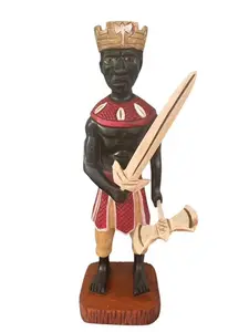 SHANGO CHANGO Alboran Muneco Doll Santeria Ifa Osha Palo Wooden Traditional Ornaments 17 Inches Tall Decor for Yoruba IFA Shango Santeria Rituals