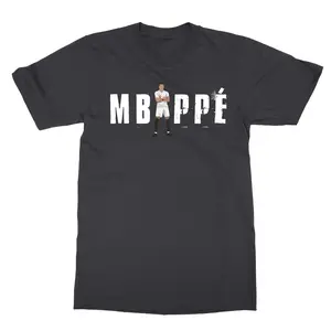 Mbappe-Inspired Football Animated Support Design, Madrid Star Player Tribute Style Graphic Tee, Custom Gift For Soccer Fans Unisex T-Shirt