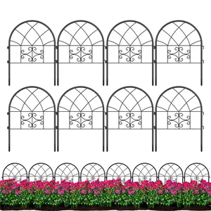 GAOMON 8 Pack Decorative Garden Fence,19.68 x 25.75 in Arched No Dig Fence Border, Garden Edging Border, Rustproof Metal Animal Barrier with Ground Stake for Dog, Rabbit, Outdoor Yard Patio Decor