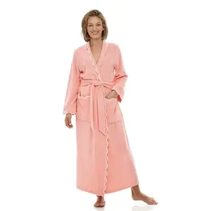 Coral French Terry Classic Robe