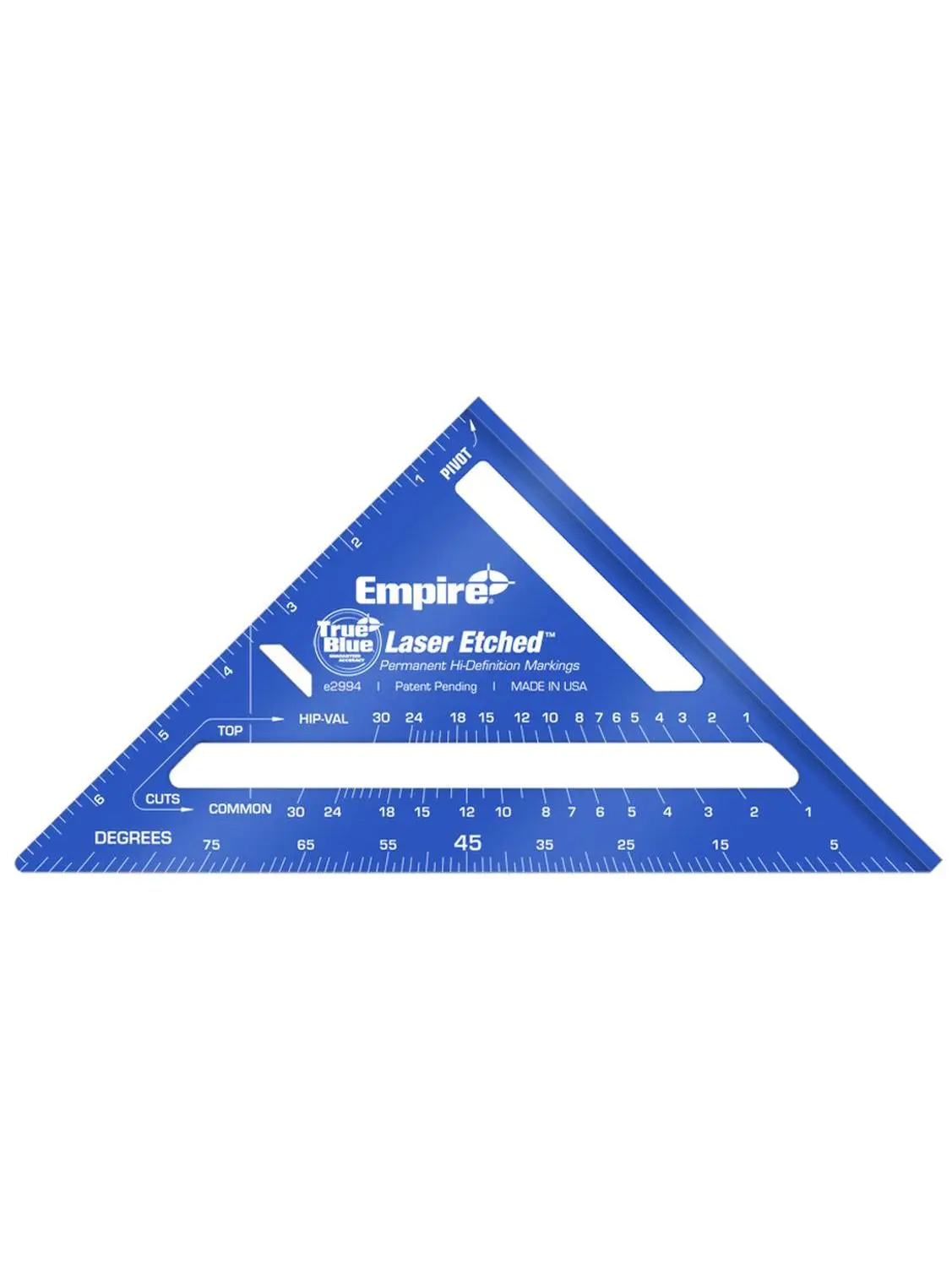 Empire Level E2994 7 in. Anodized Aluminum Precision Ruler - Single Square Carpentry Tool for Deck Cuts, Cutting Deck Boards & Hand Measuring Hardware Applications